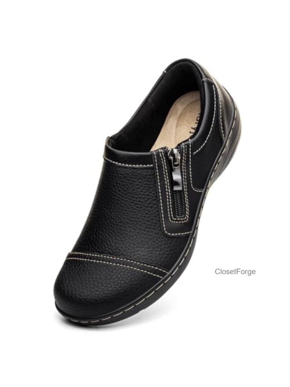 Leather Slip On Loafers for Women Cushioned Walking Flats Business Casual Work